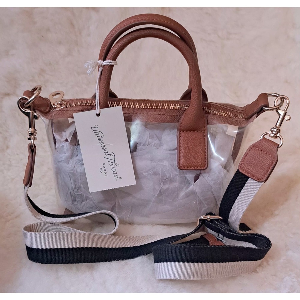 Universal Thread Foundational Mini Tote Handbag Clear Double Handle